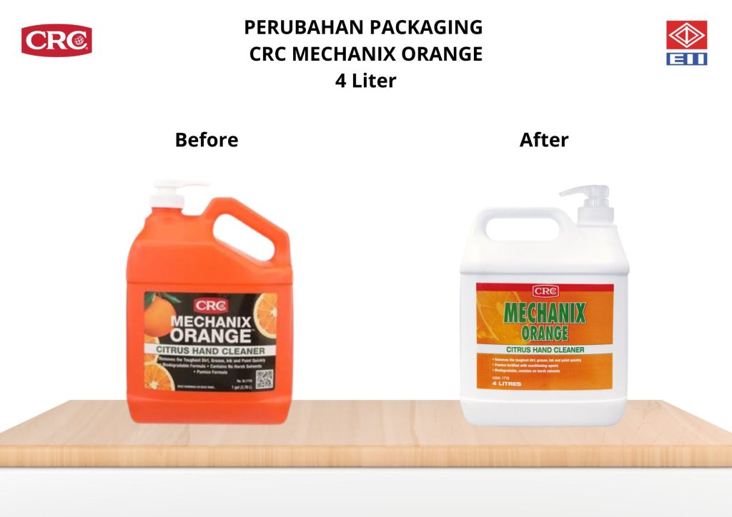 Informasi Perubahan Packaging CRC MECHANIX ORANGE 4 Liter