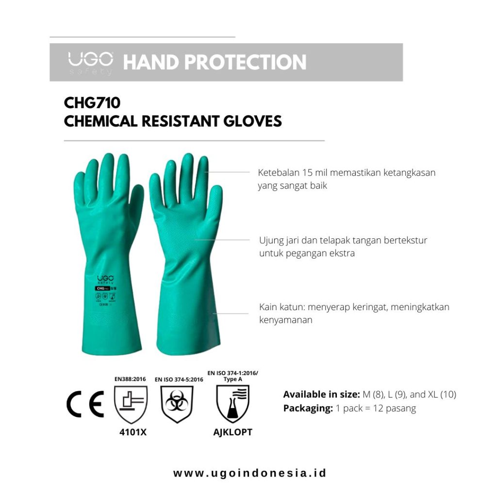Gunakan UGO Safety CHG710, Sarung Tangan Chemical Andal untuk Perlindungan Maksimal di Lingkungan Kerja Berisiko