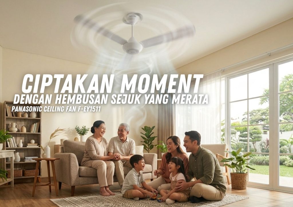 Temani Momen Kebersamaan Keluarga dengan Hembusan Sejuk yang Merata, Panasonic Ceiling Fan F-EY1511