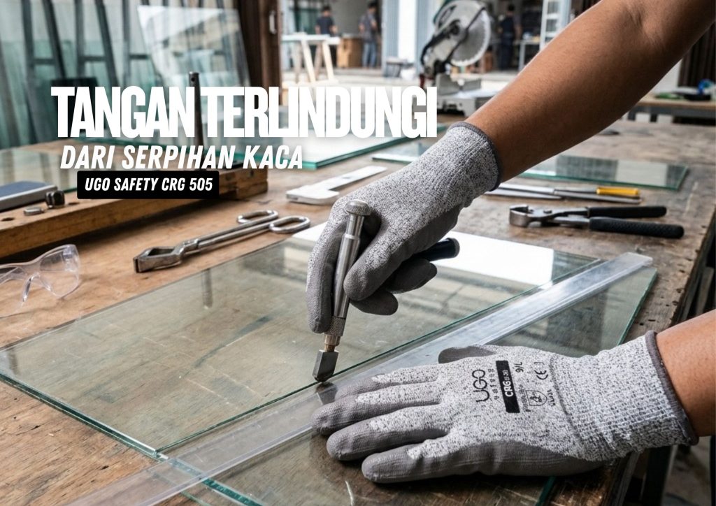 Tangan Terlindungi dari Serpihan Kaca dengan UGO Safety CRG 505